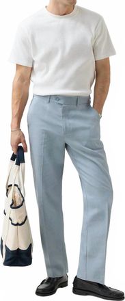 Percival Tailored Linen Trouser In Light Blue
