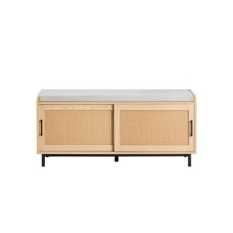SoBuy Banco Zapatero Banco De Almacenamiento Con 2 Puertas 110 X 40 X 49 Cm Fsr154-n Sobuy Es