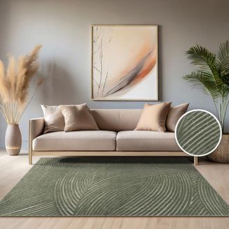 Paco Home Paco Home - Alfombra Salon De Habitacion Cocina Exterior Terraza Jardin Nordica Boho Chic 200x290 Cm, Verde 2