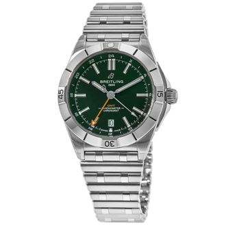 Breitling Chronomat Automatic GMT 40 Green Bay Packers Special Edition Green Dial Stainless Steel Mens Watch A32398A41L1A1