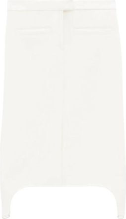 Courr&egrave;ges Twill Suspender Mini Rok - Dames - Midirokken - Wit - XS - Polyester - Rokken
