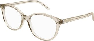 Saint Laurent Transparent Beige Eyewear Frames - unisex - Brillen - Beige - 54 MM - Accessoires