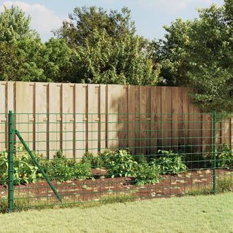 Berkfield Home Wire Mesh Fence with Spike Anchors Green 0.8x10 m