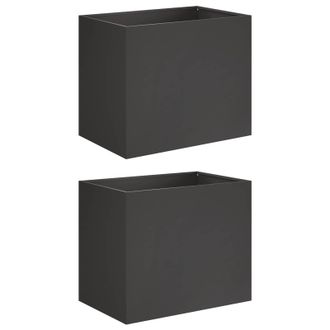 vidaXL Macetero De Jard&iacute;n 2 Uds. Negro 50 X 40 X 50 Cm Vidaxl