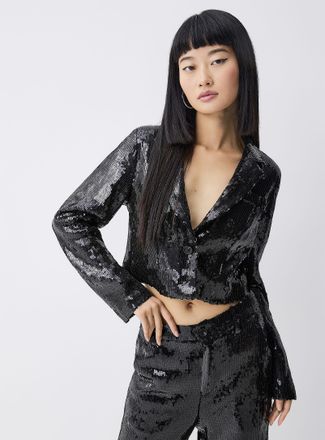 Twik Womens Sequined cropped jacket