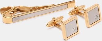Dunhill Two Tone Hardware Tie Bar Clip And Cufflinks Set