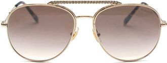 Miu Miu Pilot-Frame Embellished Sunglasses Size M