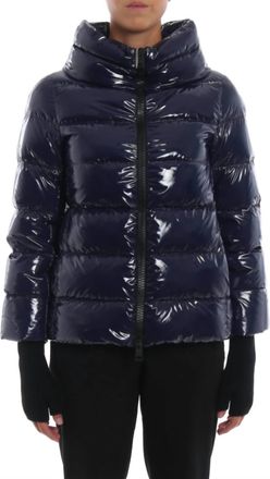 Herno Patent Puffer Jacket In Blue