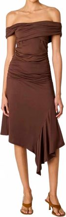Nia Vine Asymmetrical Skirt In Chocolate