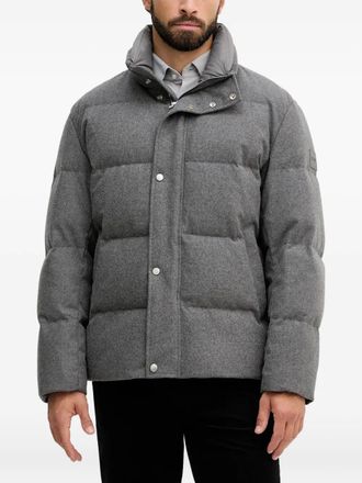 BOSS Drader button jacket - men - Virgin Wool/Polyester/Viscose/Elastane/Polyamide/Duck Down/Duck Feathers - 56 - Grey