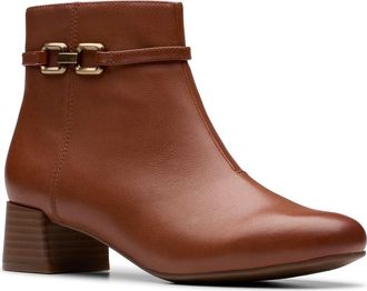 Clarks Iridessa Air Ankle Boot - Wide Width Available in Dark Tan Leather at Nordstrom Rack, Size 8.5