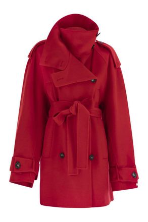 Sportmax Bouquet1234 - Short Wool Trench Coat