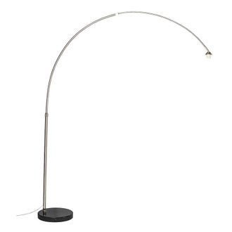 QAZQA Moderno Lámpara de arco moderna de acero con base de mármol - xxl Acero Alargada Adecuado para led Max. 1 x 60 Watt - Qazqa