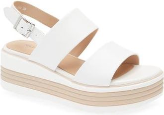 Regarde le ciel Sheyla Slingback Platform Wedge Sandal in Garment White at Nordstrom, Size 9.5-10Us