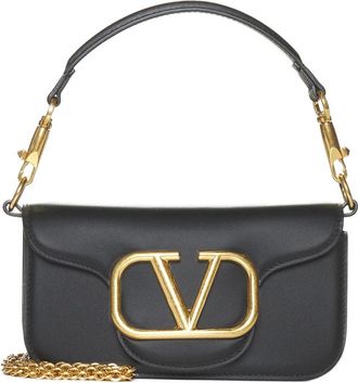 Valentino Garavani Loc&ograve; Kleine Schoudertas - Dames - Handtassen - Zwart - ONE Size - Leer - Tassen