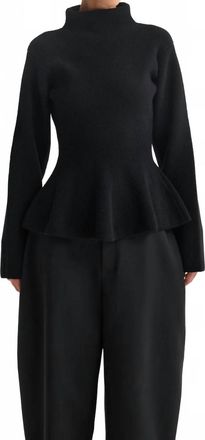 R&oacute;he Sculptural Knitted Top In Black