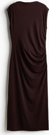 H&M Kleid mit Wasserfall-Ausschnitt - Dunkelbraun