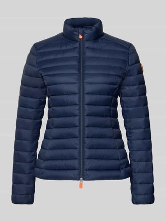 Save The Duck Slim Fit Steppjacke mit gef&uuml;ttertem Stehkragen Modell Carly in Marine, Gr&ouml;&szlig;e XXL