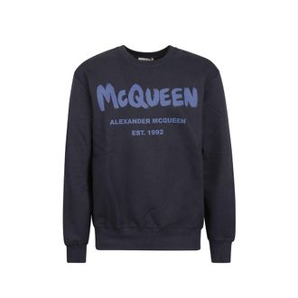 Alexander McQueen Blue Cotton Mens Sweatshirt