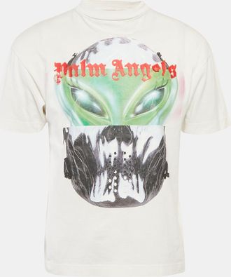 Palm Angels White Back Printed Jersey T-Shirt