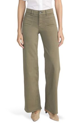 Frame Denim Le Slim Modernist Pocket Palazzo Jeans in Grasshopper at Nordstrom, Size 26