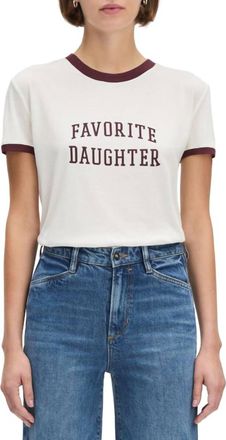 Favorite Daughter Collegiate Ringer Tee In White/burgundy