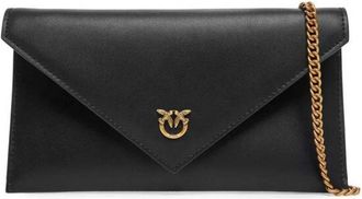 Pinko Cross Body Bags, female, Black, Size: ONE SIZE Flat Purse Mini