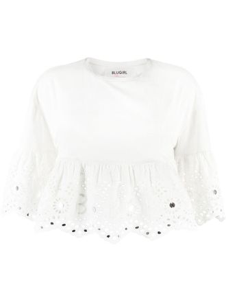 Blugirl Broderie anglaise blouse - Wit