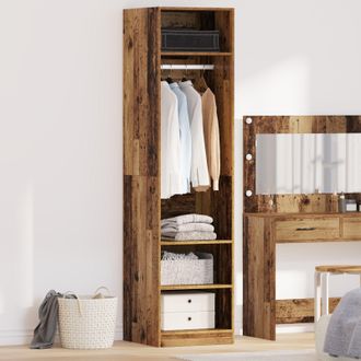 Berkfield Home Wardrobe with Shelf with Storage Old wood 50 x 50 x 200 cm Engineered wood in Brown