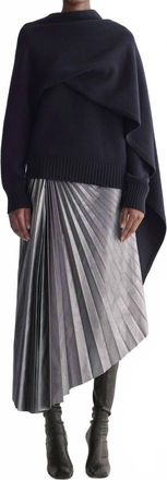A.L.C. Tracy Metallic Vegan Leather Skirt In Slate Metallic