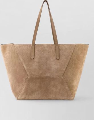 Brunello Cucinelli monili suede leather tote bag