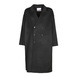 Amaranto Double-Breasted Jas - Heren - Mantel - Zwart - L - Leer - Jassen
