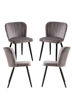 Regalos Miguel Regalos Miguel - Packs Sillas Comedor - Pack 4 Sillas Luk Terciopelo - Gris Oscuro