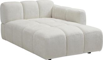 Vente-Unique Chaise Longue Destra In Tessuto Testurizzato Bianco Avorio - Carlivi
