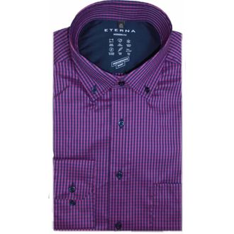 Eterna Heren, Overhemden, Paars, Maat: M