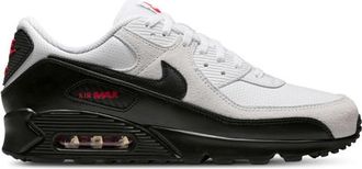 Nike Mens Air Max 90 - Running Shoes White/Black/University Red Size 10.0