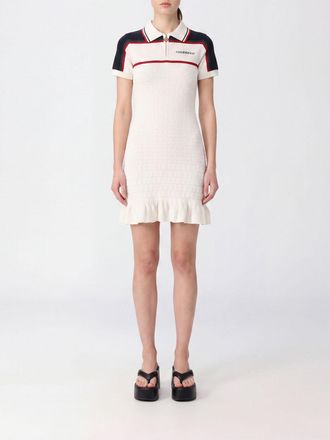 Casablanca Mini abito polo in maglia a righe con fondo a balze