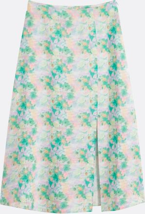 La Redoute Collections Lange rok met bloemenprint en split