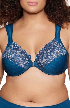 Glamorise WonderWire Front Close Underwire Bra in Dark Denim at Nordstrom, Size 44Dd