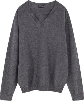 Ermenegildo Zegna Oasi Cashmere V-neck - Heren - Cashmere truien - Grijs - XL - Truien & Vesten
