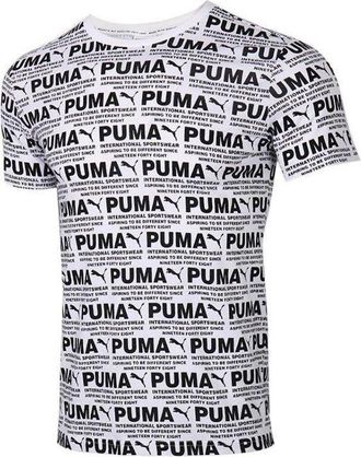 Puma All Over Printed Logo Tee White 584132-02