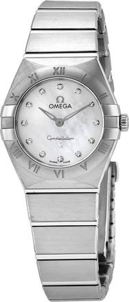 Omega Constellation Manhattan Quartz Diamond White Mother of Pearl Dial Watch 131.10.25.60.55.001