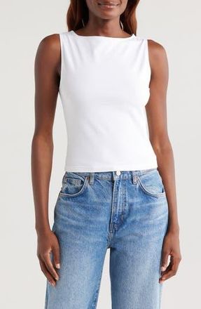 Good American Super Stretch Tank Top in White001 at Nordstrom Rack, Size X-Small