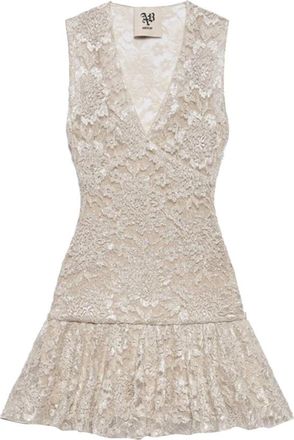 Aniye By Ruffle Lace Mini Dress - Dames - Feestkleedjes - Beige - XS - Polyester - Kleedjes