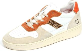 D.A.T.E. Vintage Court 2.0 Schoenen Wit-Baksteen - Dames - Sneakers - Wit - 40 EU - Leer - Schoenen
