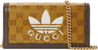 Gucci (WMNS) Gucci x adidas SS22 Chain Logo Crossbody Bag Yellow Brown 621892-UVSCG-7267