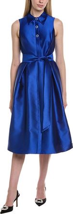 Teri Jon by Rickie Freeman Sleeveless Silk-Blend Midi Dress
