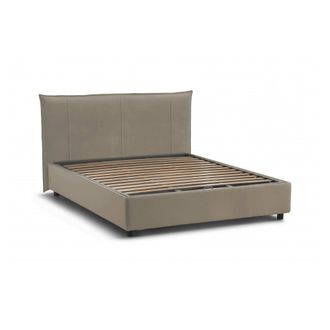 Dmora Cama Matrimonial Akasha, Desenfundable, Con Caj&oacute;n, Hecho En Italia Colch&oacute;n 160x190 Cm, Gris Taupe Taupe