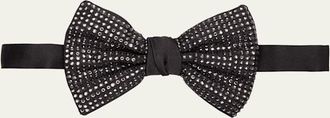 Giorgio Armani Mens Crystal-Embellished Silk Bow Tie