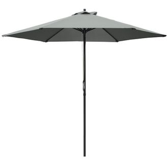OUTSUNNY 2.8m Patio Umbrella Parasol Outdoor Table Umbrella 6 Ribs Dark Grey | TJ Hughes